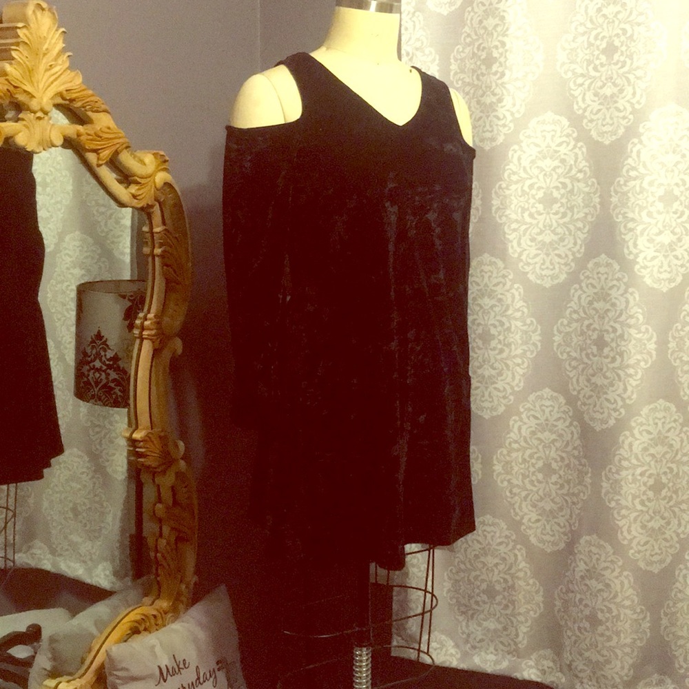 Velvet Cold-Shoulder Dress